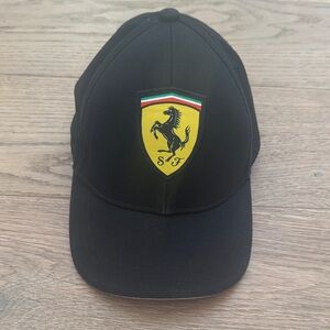 Ferrari Black Hat with Iconic Emblem